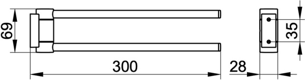 Полотенцедержатель поворотный 300 мм Keuco Plan 14919 370000 цвет черный матовый