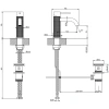 смеситель gessi gessi316 54401#707 для раковины, с изливом 122 мм, с донным клапаном, цвет шлифованное black metal pvd