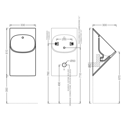 писсуар подвесной artceram lafontana 2.0 lfo002 17;00