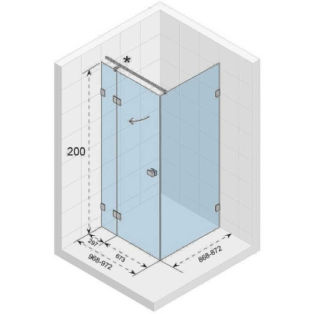 душевой уголок riho sz scandic nxt x203 97х87 p g001060120 (gx00073c2) профиль хром стекло прозрачное