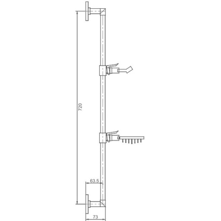 душевая штанга haiba hb8008 цвет хром