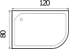 акриловый поддон для душа wemor 120x80x24 l 10000002120 белый