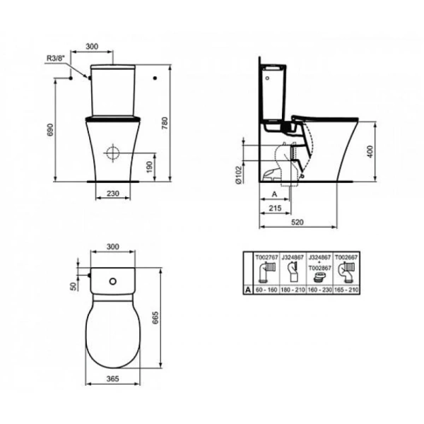 унитаз напольный ideal standard connect air e013701 без бачка и сиденья