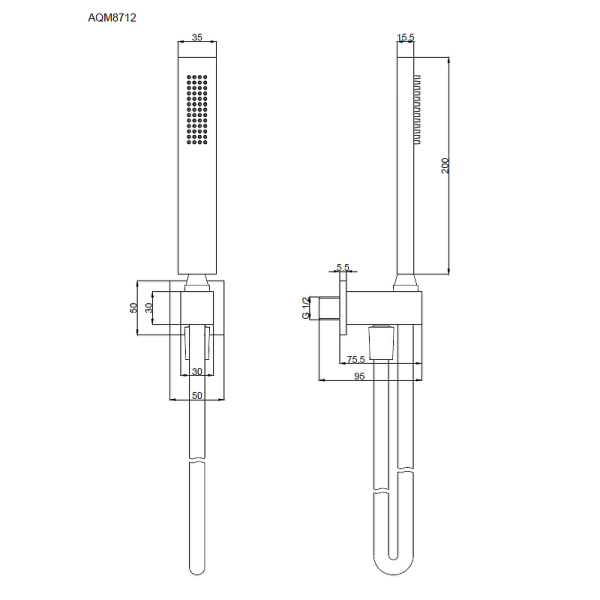 душевой гарнитур aquame savona aqm8712mb цвет черный матовый
