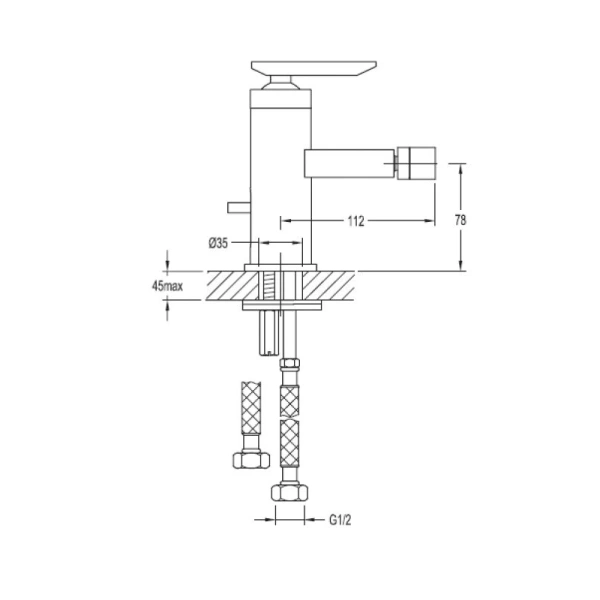 смеситель cezares siesta siesta-f-bs-01-w0 для биде, с донным клапаном, хром