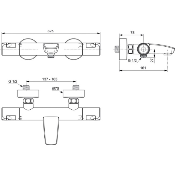 смеситель для ванны ideal standard a7223aa