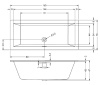 акриловая ванна riho rething cubic 160x70 см, белая, br0600500000000(b104001005)