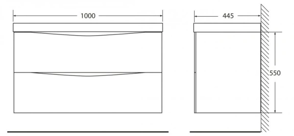 раковина полувстраиваемая belbagno 100 bb1000/445-lv-mr-pr белая