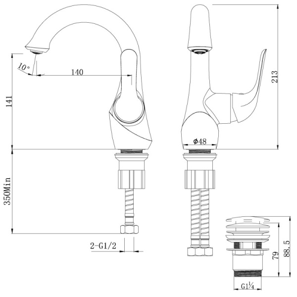 смеситель для раковины lemark swan lm5406bg