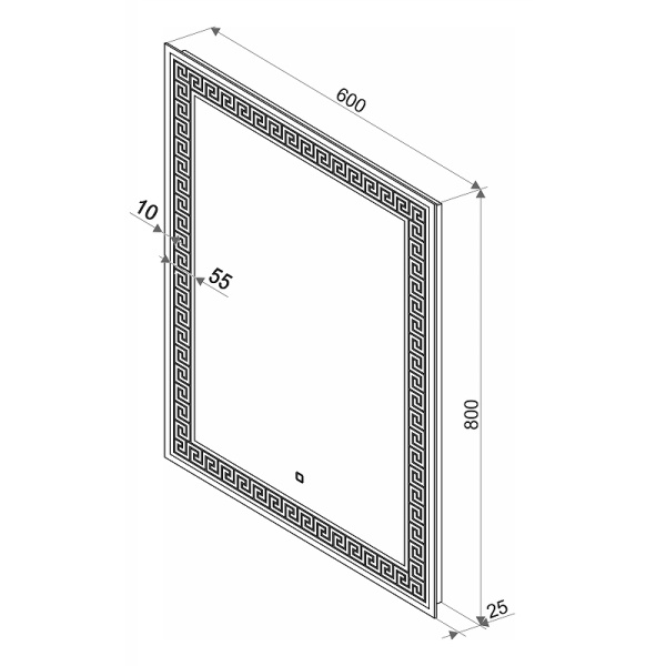 зеркало континент apollo 600х800 злп88 с подсветкой с сенсорным выключателем