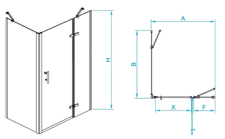 душевой уголок rgw passage pa-77b r 120x70 41087727-084r профиль черный стекло прозрачное