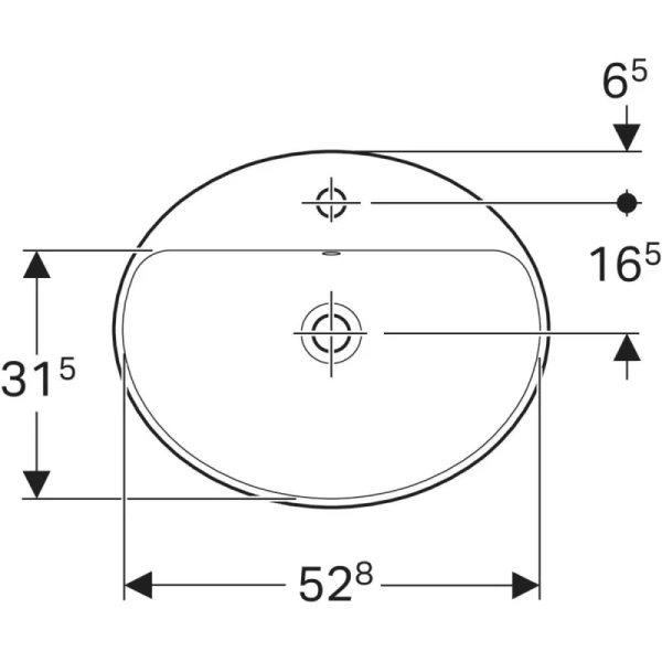 раковина встраиваемая 55 см geberit variform 500.720.01.2