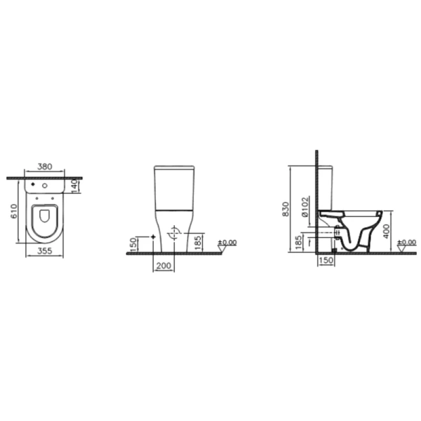 унитаз напольный vitra zentrum open-back 9824b003-7207