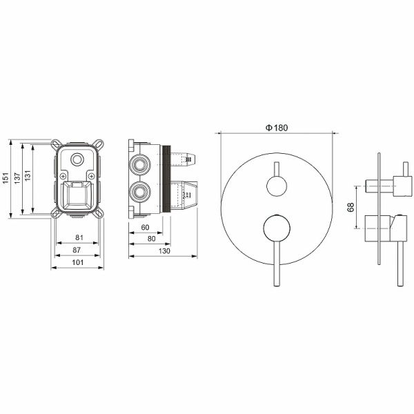 смеситель для душа aquatek европа aq1347cr хром