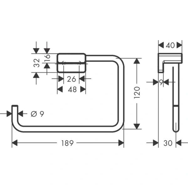 Кольцо для полотенец Hansgrohe AddStoris 41754000, цвет хром