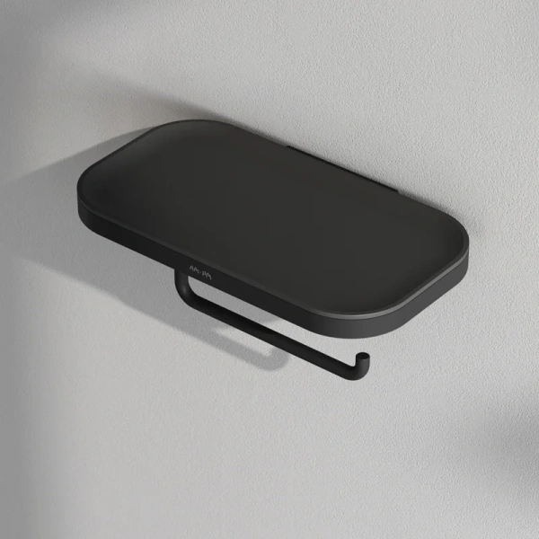 Держатель туалетной бумаги AM.PM Func A8F341422 с полкой для телефона, черный