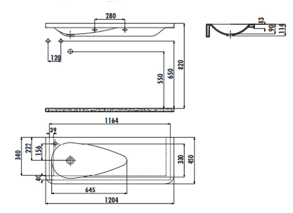 раковина полувстраиваемая creavit trump 120 tp120-00cb00e-0000, белая