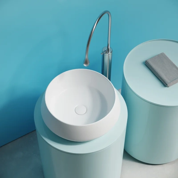 раковина накладная ceramicanova maya круглая 40 см цвет белый матовый cn12004mw