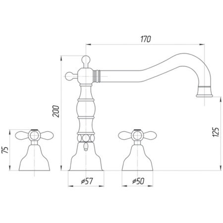 смеситель для раковины migliore princeton plus ml.prp-8012.cr