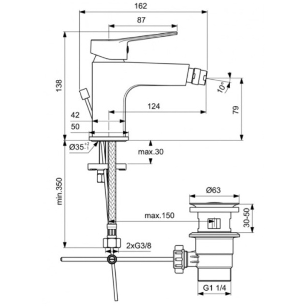 смеситель для биде ideal standard entella bc234aa