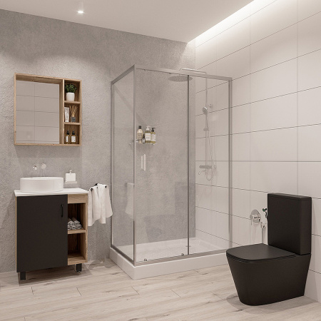душевой уголок niagara nova 120×80 ng-6612-08 профиль хром, стекло прозрачное
