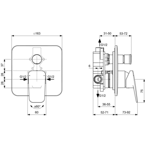 смеситель для ванны ideal standard ceraplan bd259xg