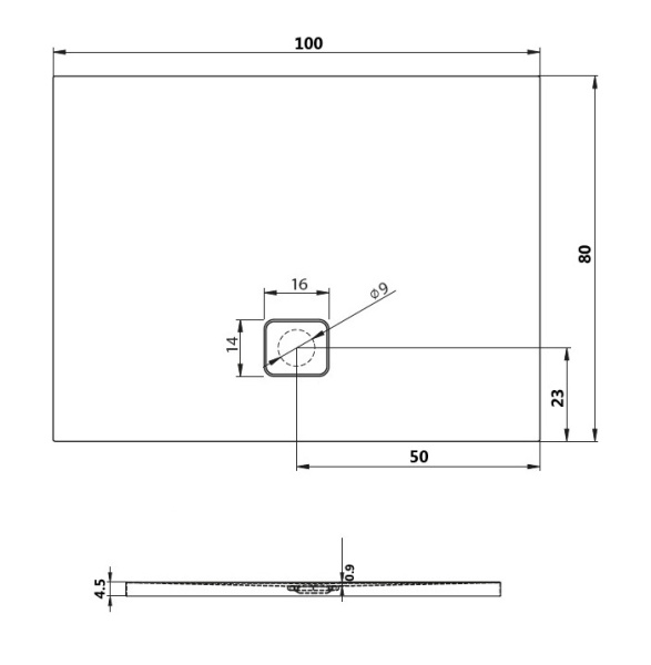 акриловый поддон для душа riho basel 404 100 x 80 см dc141600000000s(d005005065) черный глянцевый