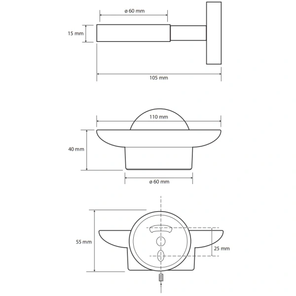 Мыльница Bemeta Amber 155108042