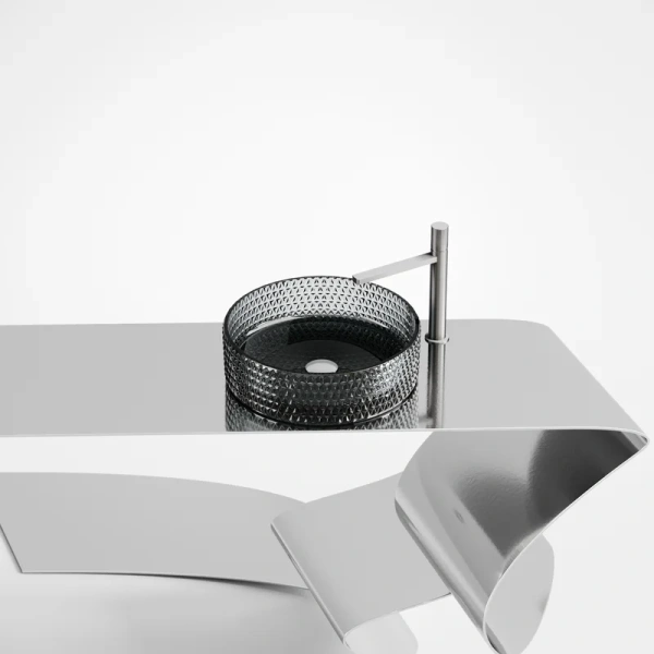 раковина ceramicanova cristal cn6060 накладная, ø36 см, черная