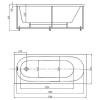 акриловая ванна aquatek оберон 170х70 obr170-0000010 с гидромассажем с фронтальной панелью с каркасом (разборный) со слив-переливом (слева)