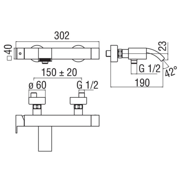 смеситель для ванны nobili ray ry00110/1cr