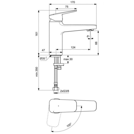 смеситель для раковины ideal standard ceraplan bd224aa