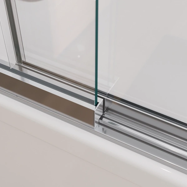 шторка на ванну cezares slider slider-fix-vf-11-100/150-c-cr 100 см, профиль хром, стекло прозрачное