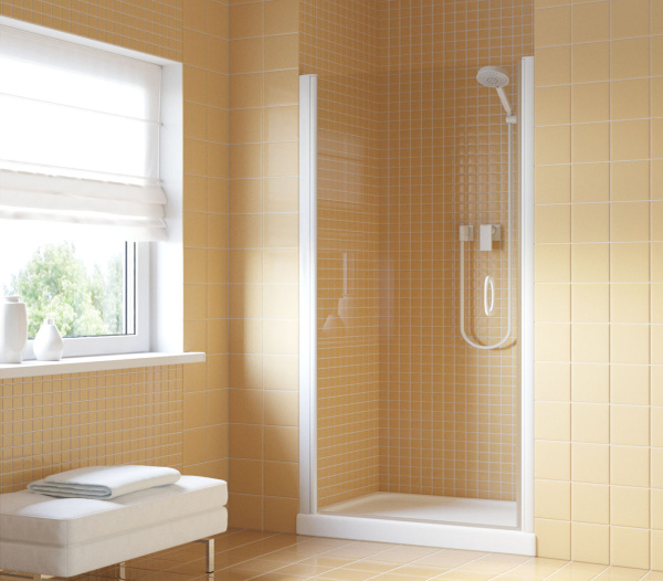 дверь для душевой кабины в нишу vegas glass epux 90 01 01 профиль белый, стекло прозрачное