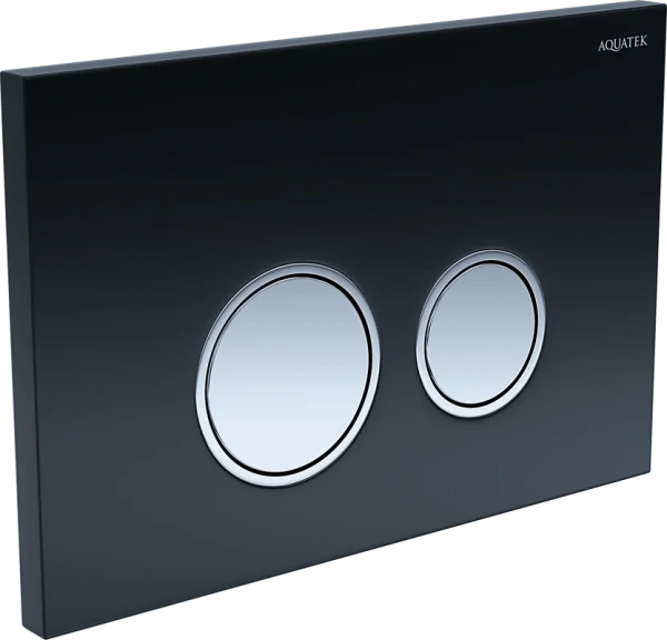 клавиша для инсталляции aquatek slim kdi-0000029 для унитаза, абс-пластик, черная глянцевая / хром