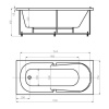 акриловая ванна aquatek лея 170x75 ley170-0000045 без гидромассажа без панелей с каркасом (разборный) со слив-переливом