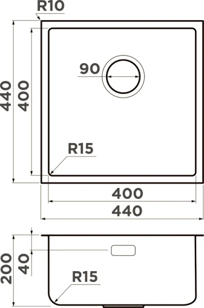 мойка кухонная omoikiri tadzava 44-u/i-in ultra 15 нержавеющая сталь