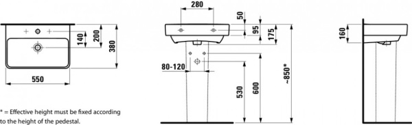 раковина подвесная laufen pro s 55x38 см 8.1895.8.000.109.1