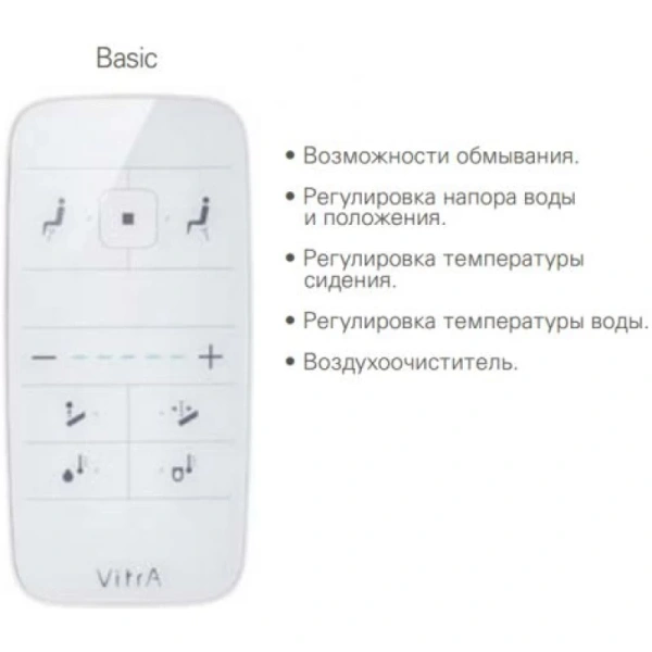 унитаз подвесной vitra v-care basik 5674b003-6193 с функцией биде