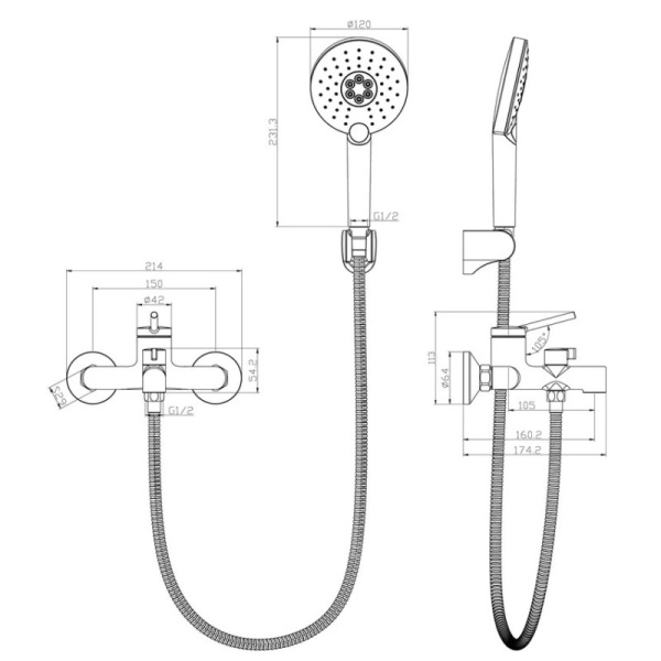 смеситель для ванны lemark minima lm3814c