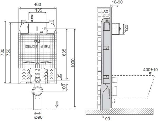 инсталляция для унитаза oli oli 74 simflex