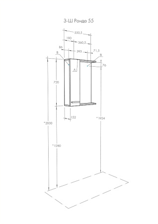 Зеркало со шкафом Aquaton Ронда 55 1A208602RSC2L с подсветкой Дуб сомерсет