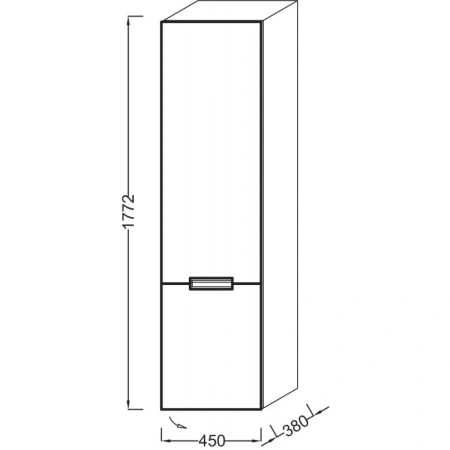 пенал jacob delafon reve eb1141d-442 подвесной r, серый антрацит глянец