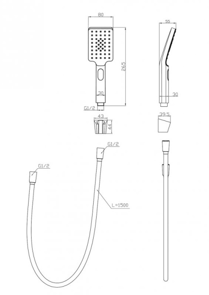 душевой гарнитур belbagno luce luc-dfs-nero черный матовый
