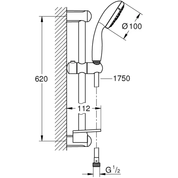 душевой гарнитур grohe new tempesta 28593002