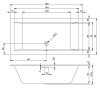 акриловая ванна riho rething cubic b107011005 r, 180x90