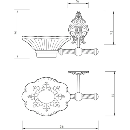 мыльница migliore elisabetta 16987 бронза