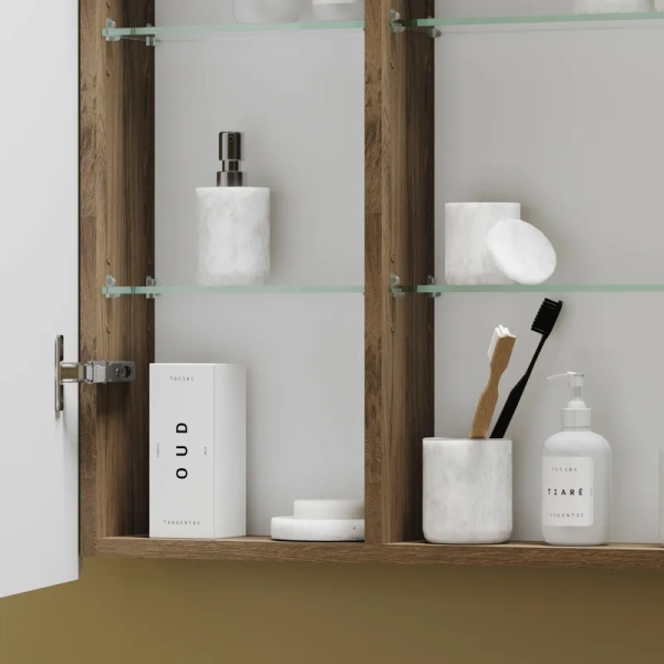 зеркало-шкаф sancos mirror 90 с подсветкой, дуб чарльстон