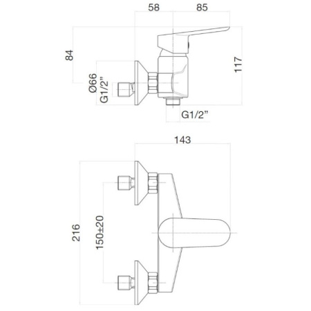 смеситель для душа webert sax evolution se870101740