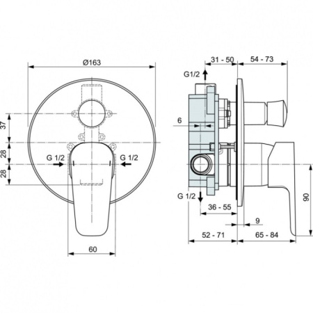 cмеситель для душа ideal standard ceraplan iii a6383aa